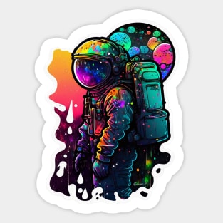 Colorful Astronaut Sticker #5 Sticker